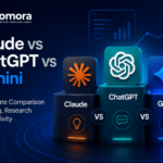 Comparison of Claude, ChatGPT, and Gemini AI writing tools displayed on a laptop screen, highlighting features, content creation capabilities, and free AI writing assistance in 2026.