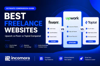 Image illustrating the best freelance website: Upwork vs Fiverr vs Toptal