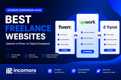 Image illustrating the best freelance website: Upwork vs Fiverr vs Toptal