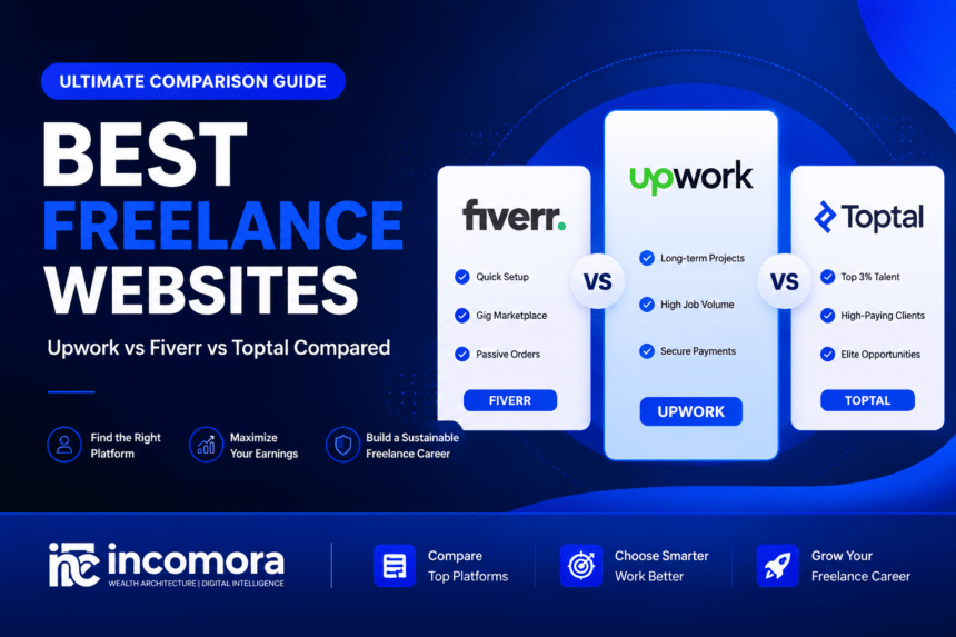 Image illustrating the best freelance website: Upwork vs Fiverr vs Toptal