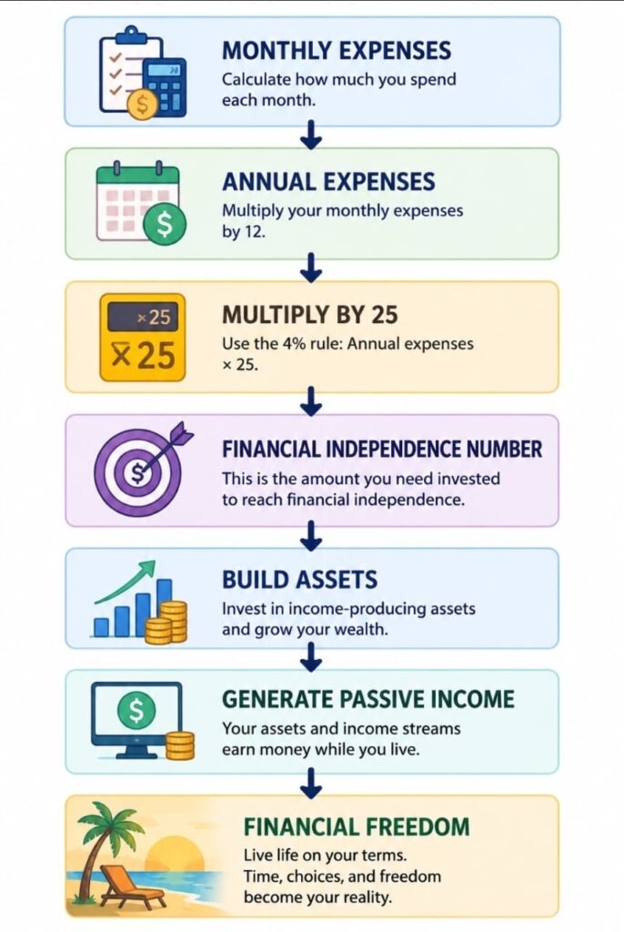Infographics explaining the 4% rule in financial independence