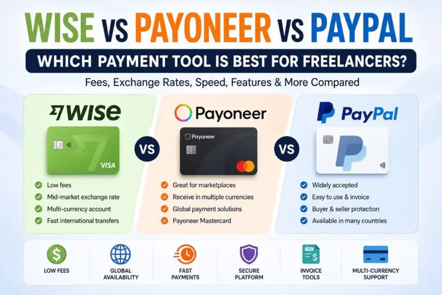 Wise vs Payoneer vs PayPal comparison for freelancers