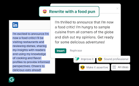Screenshot of grammarly rewriting a paragraph