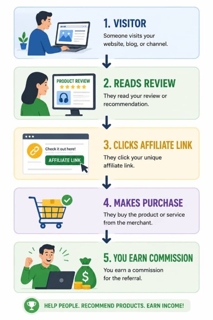 Affiliate marketing passive income process