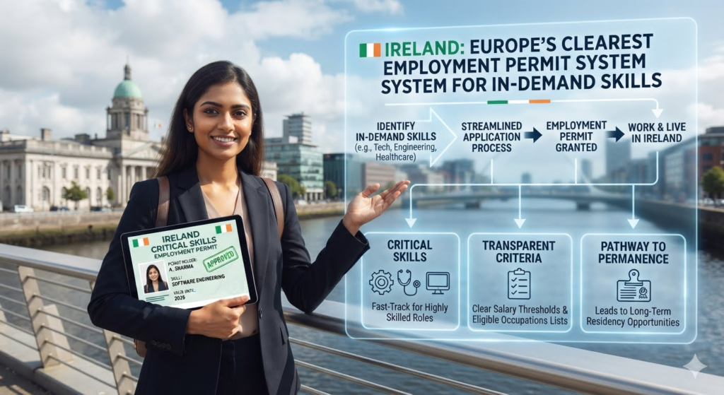 Ireland has one of Europe’s clearest employment-permit systems for workers whose skills are in demand.