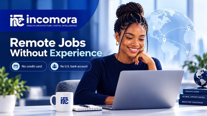 Lady with curly hair searching on her PC fo remote jobs with no experience, cedit6 card or bank account